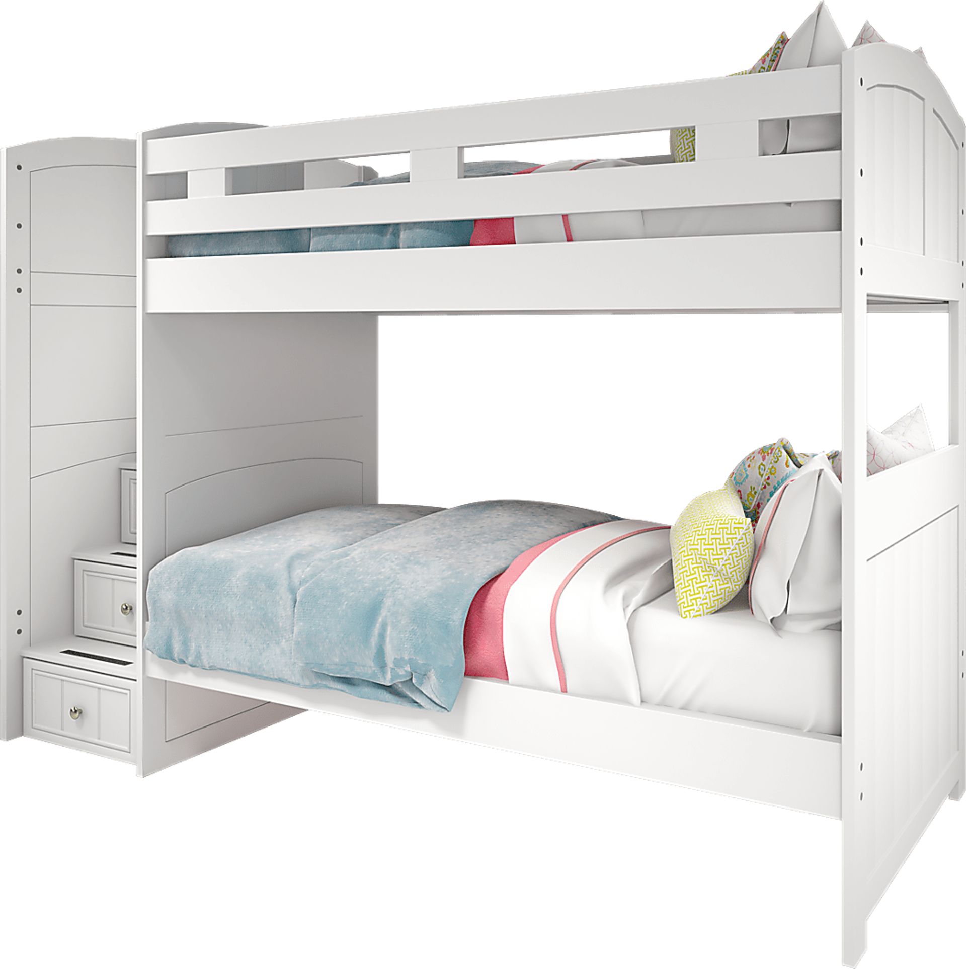 Kids Cottage Colors White Twin/Twin Step Bunk Bed - Image 5