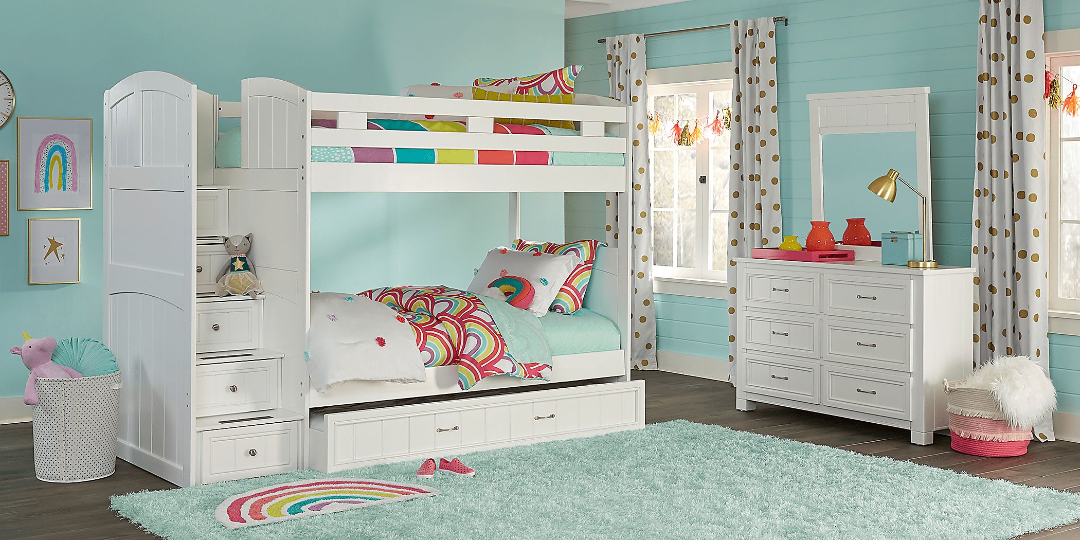 Cottage Colors White Colors White Twin Twin Step Bunk Rooms To Go
