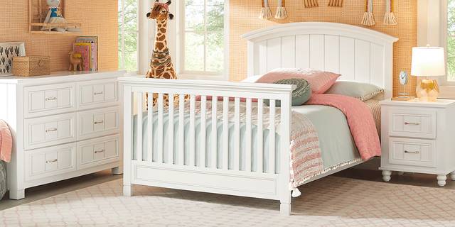 Cottage Colors Willow White 6 Pc Nursery with Toddler and Full Conversion Rails - Thumbnail - Image 3