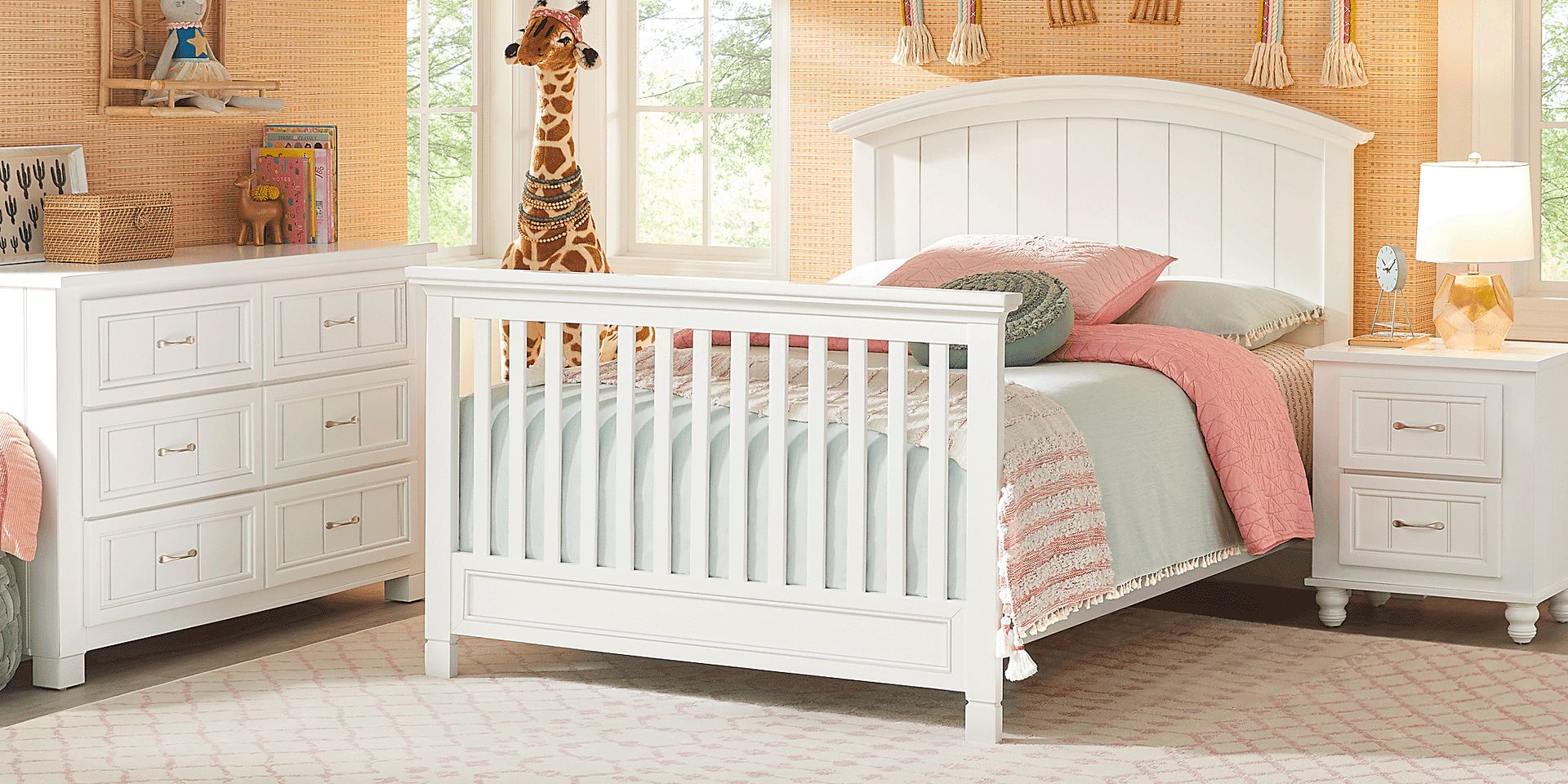 Cottage Colors Willow White 6 Pc Nursery with Toddler and Full Conversion Rails - Image 3