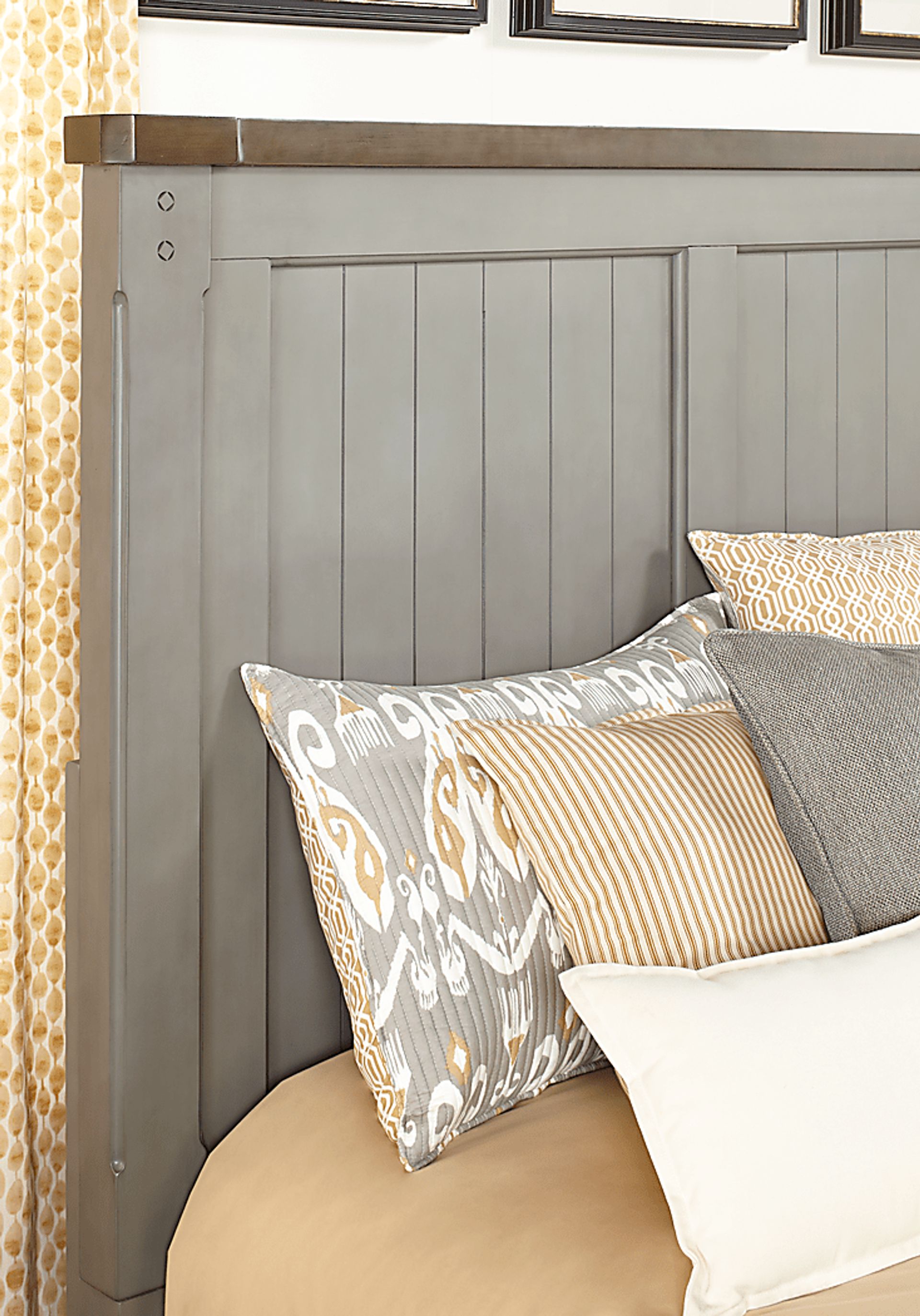 Cottage Town Gray 3 Pc Queen Panel Bed - Image 2