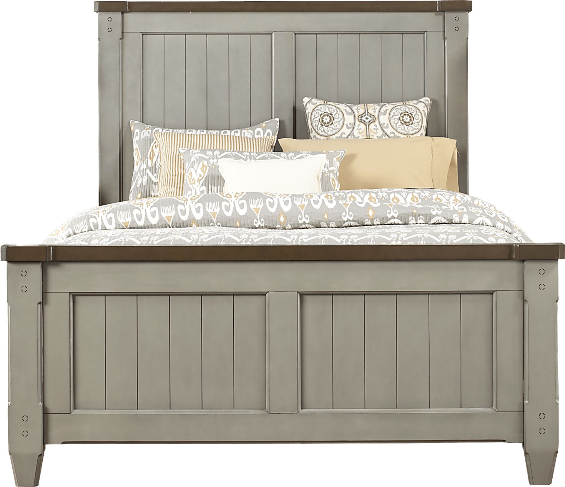 Cottage Town Gray 3 Pc Queen Panel Bed - Image 1