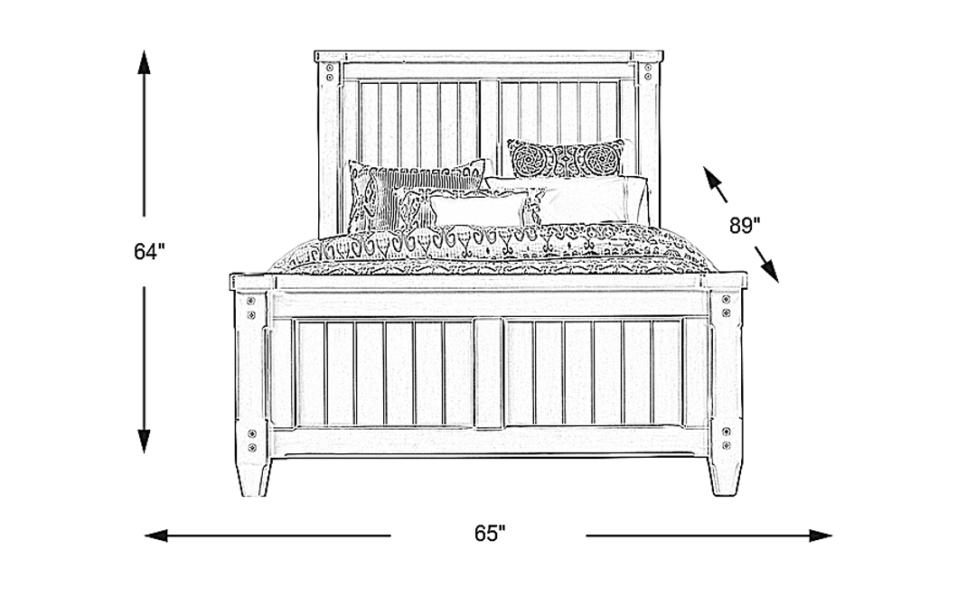 Cottage Town Gray 3 Pc Queen Panel Bed
