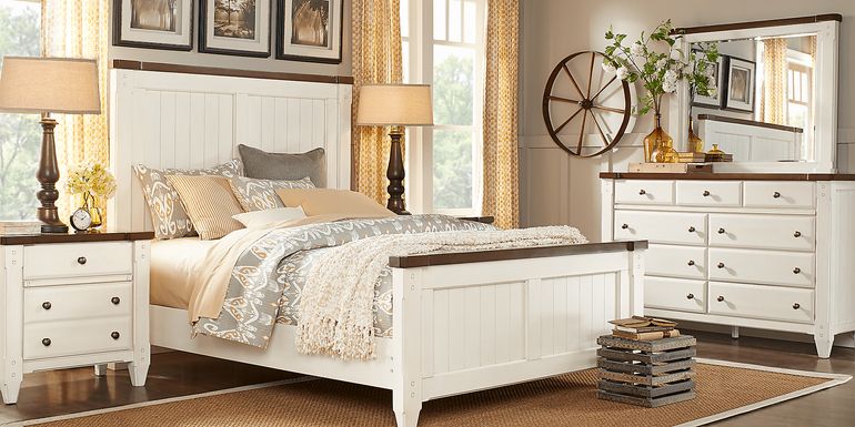 Cottage Town White 7 Pc Queen Panel Bedroom