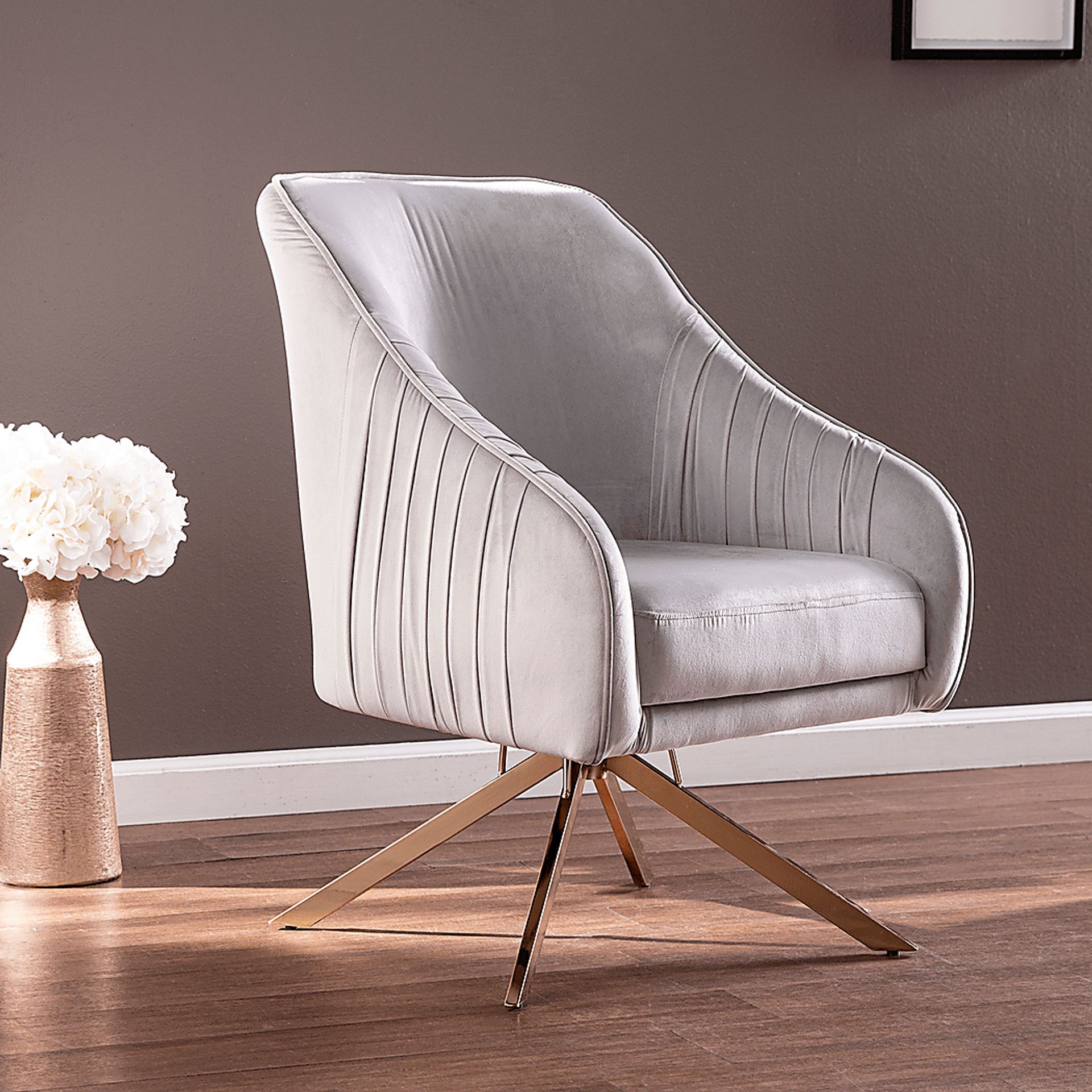 Cotydon Silver Swivel Accent Chair - Image 5