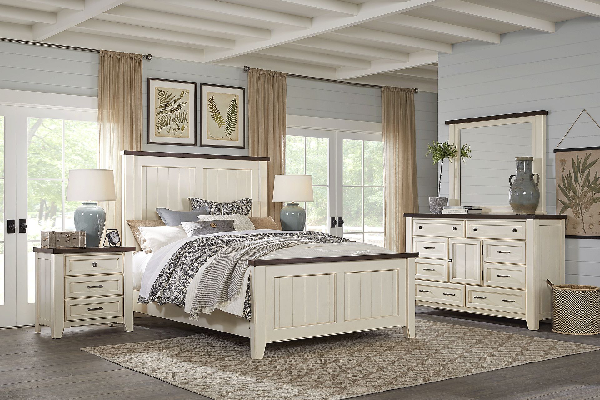 Country Grove White 7 Pc Queen Panel Bedroom - Image 1