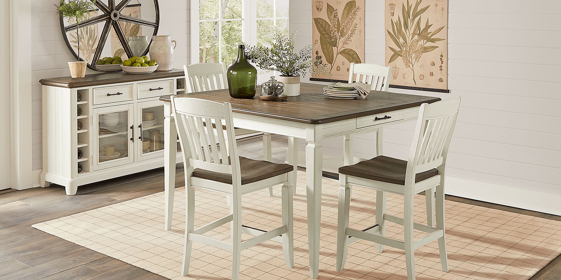 Country Lane Antique White Slat Back Counter Height Stool - Image 2
