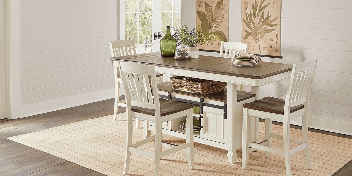 White dining table with shop storage