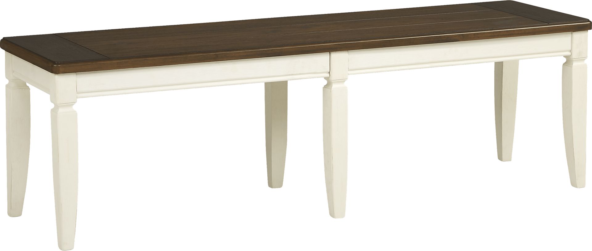 Country Lane Antique White Bench - Image 1