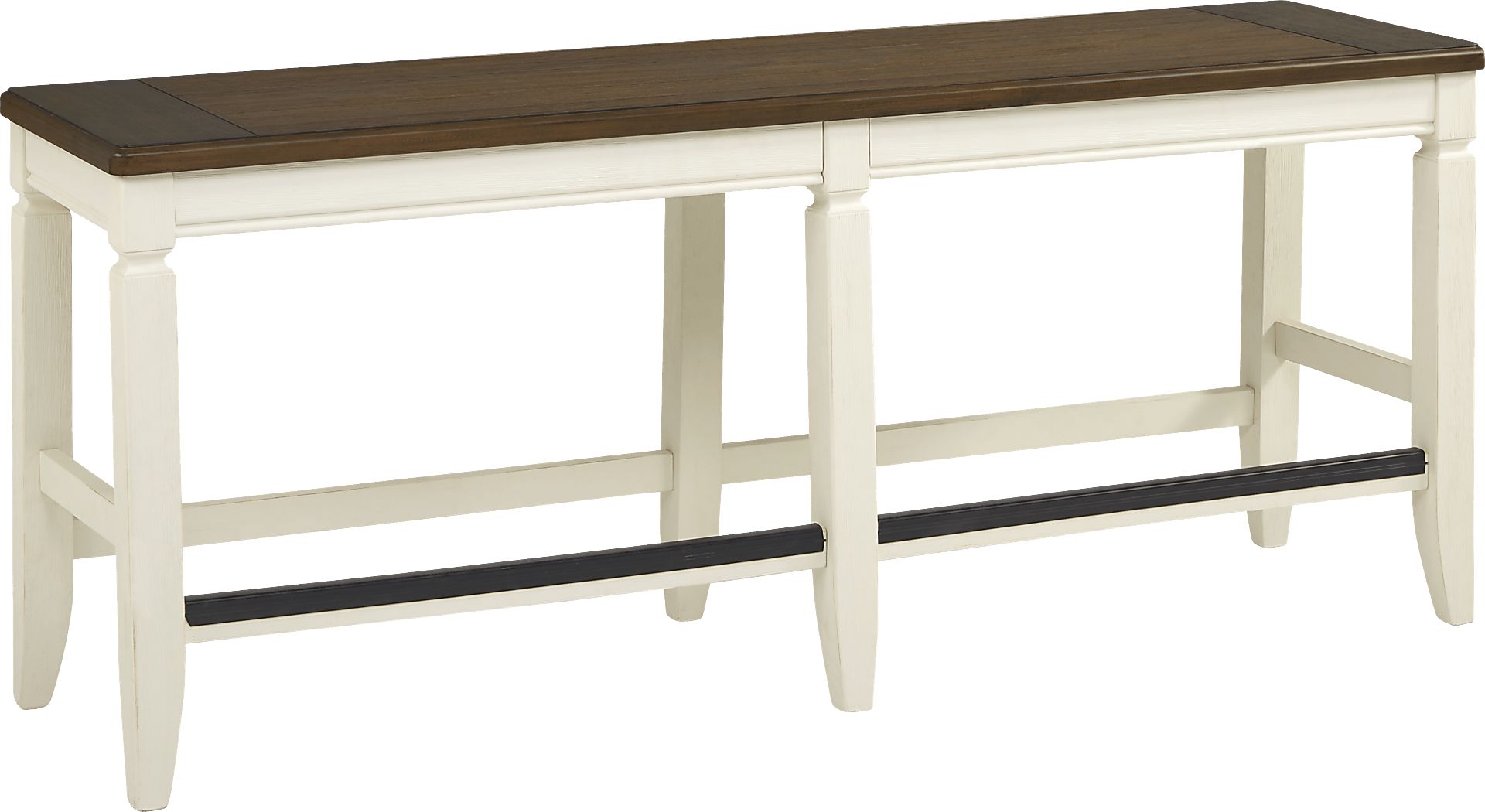 Country Lane Antique White Counter Height Bench