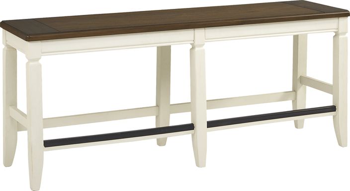 Country Lane Antique White Counter Height Bench