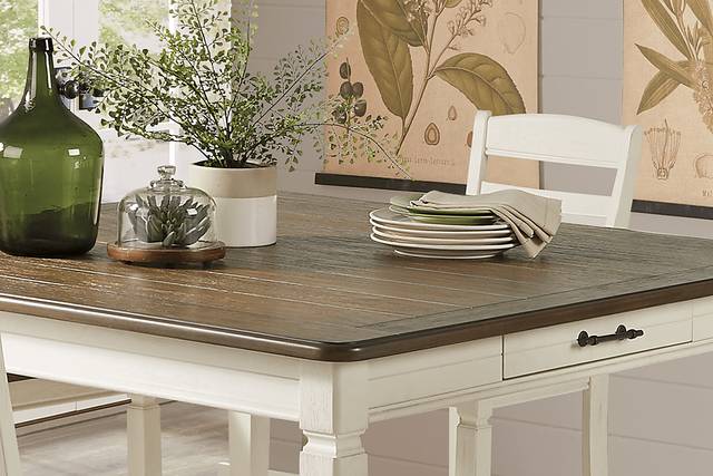 Country Lane Antique White 5 Pc Counter Height Dining Room with Ladder Back Stools - Thumbnail - Image 3