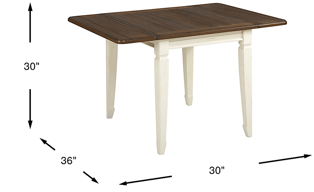 Country Lane Antique White Drop Leaf Dining Table