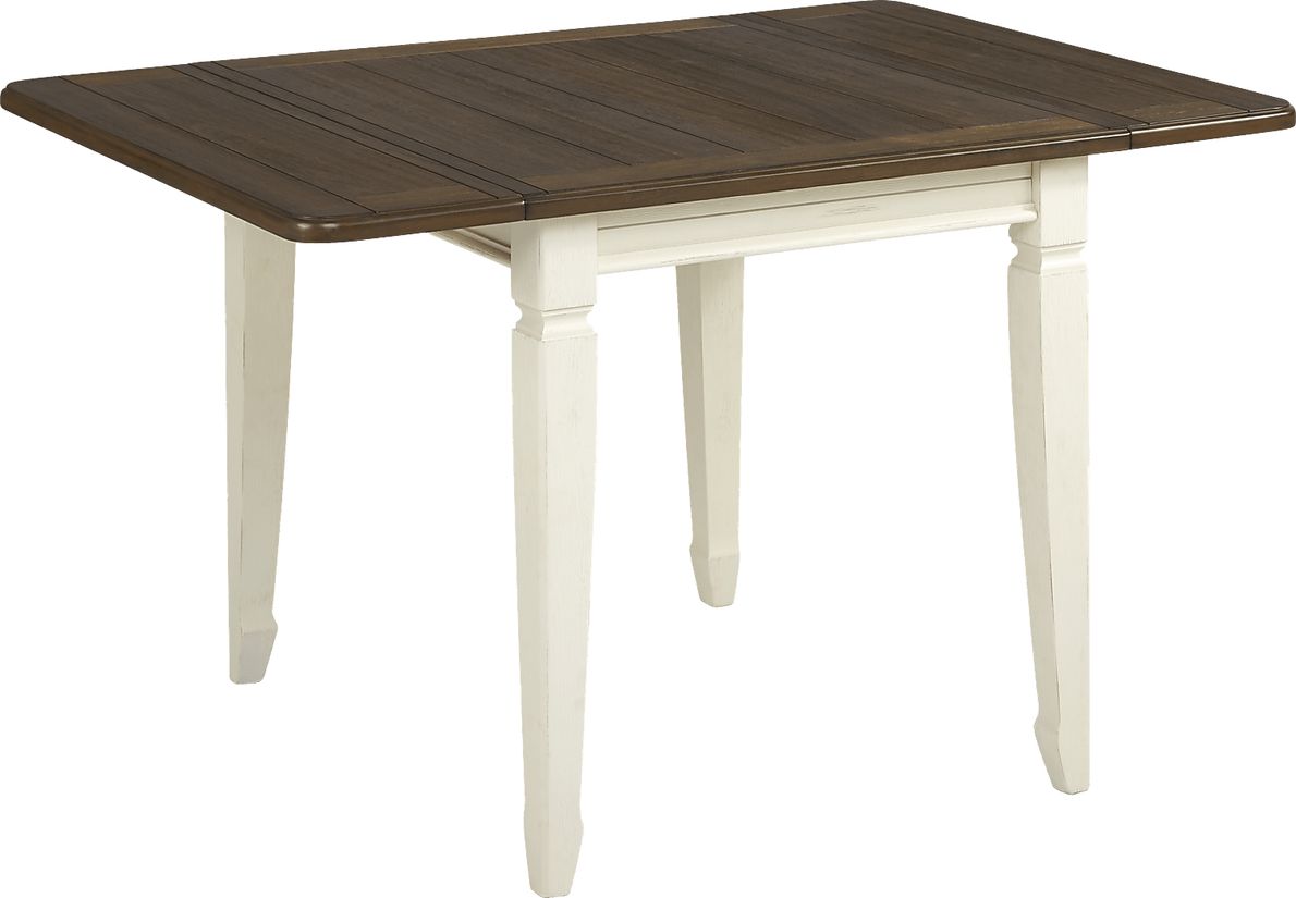Woodstock White Drop Leaf Rectangular Table, Dining Room - Tables