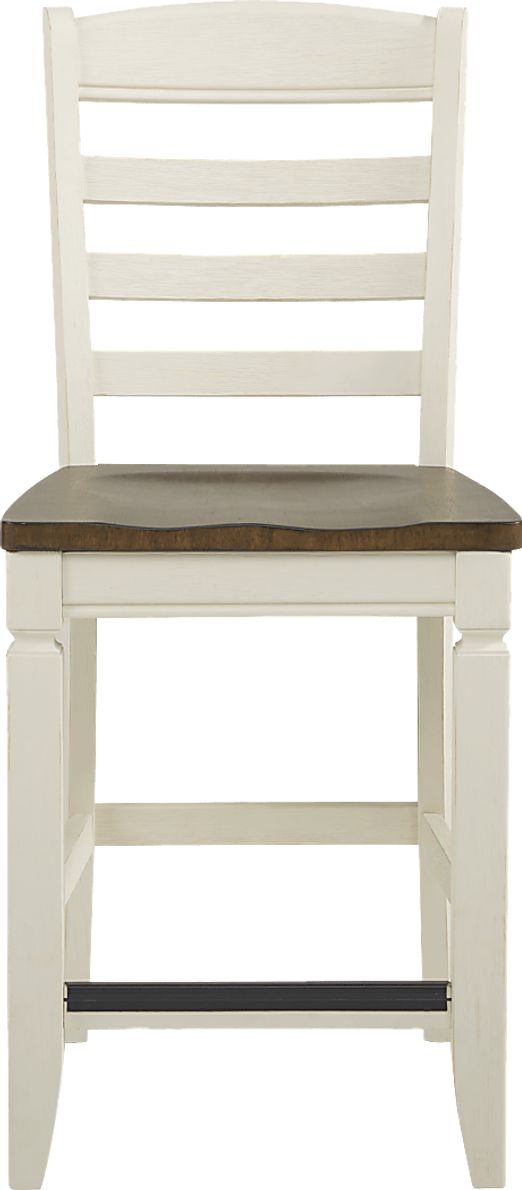 Country Lane Antique White Ladder Back Counter Height Stool Rooms To Go