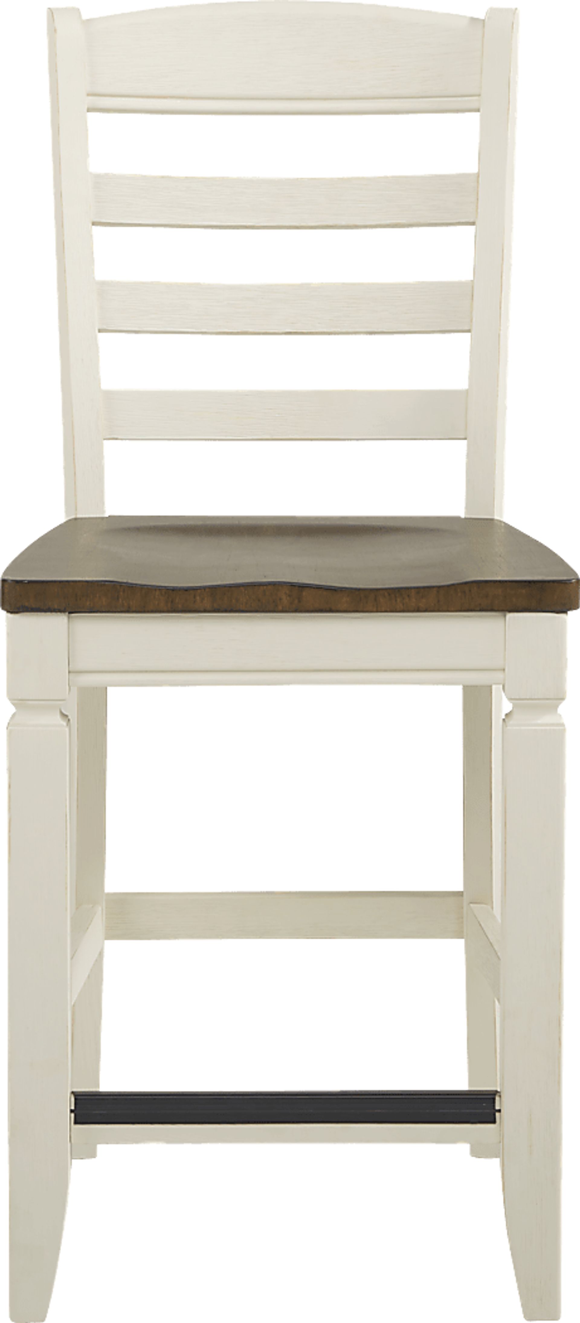 Country Lane Antique White 5 Pc Counter Height Storage Dining Room with Ladder Back Stools - Image 6