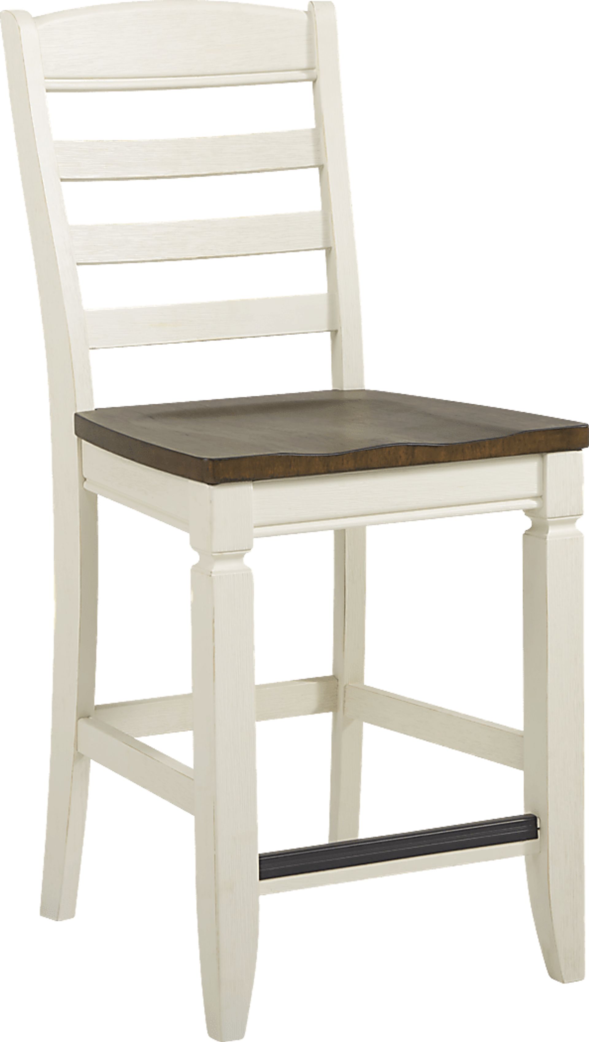 Country Lane Antique White 5 Pc Counter Height Storage Dining Room with Ladder Back Stools - Image 5
