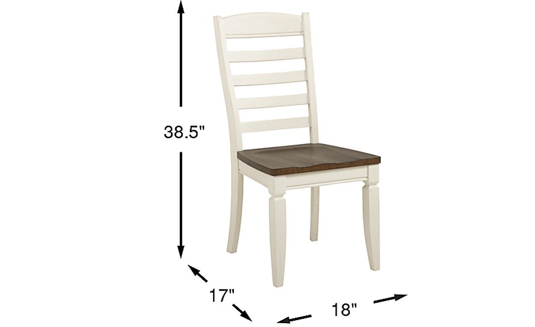 Country Lane Antique White Ladder Back Side Chair
