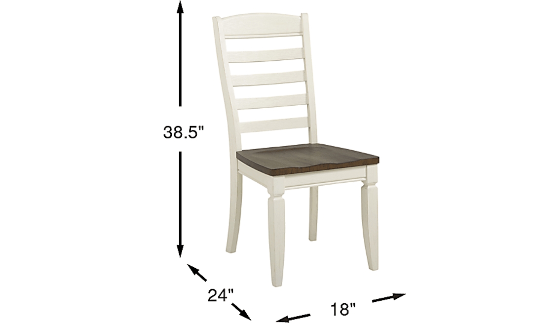 Country Lane Antique White Ladder Back Side Chair