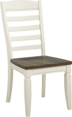 Country Lane Antique White Ladder Back Side Chair