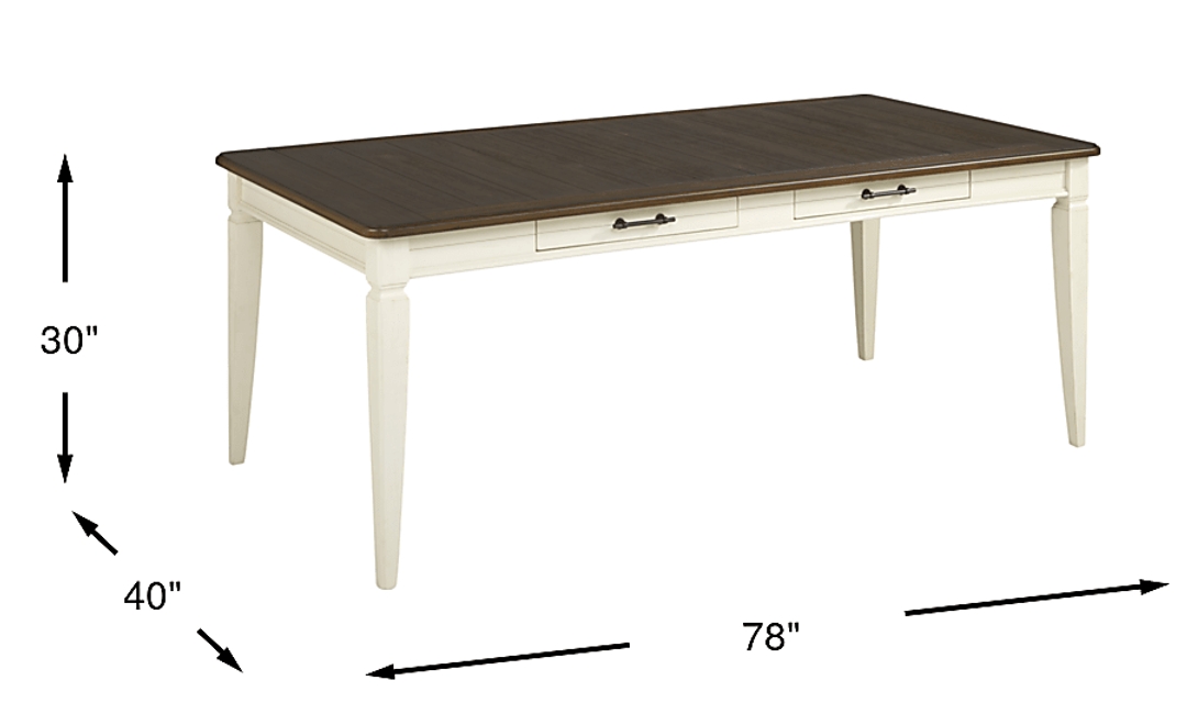 Country Lane Antique White Rectangle Dining Table
