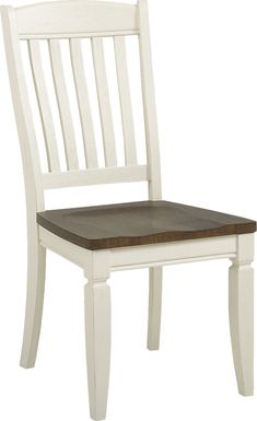 Country Lane Antique White Slat Back Side Chair