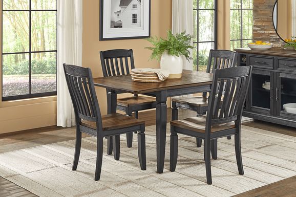 Black dining room discount table with leaf