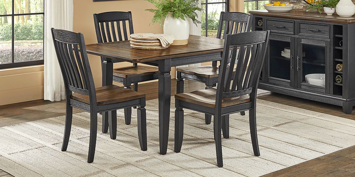 Country Lane 5 Pc Black Black,Colors Dining Room Set With Drop Leaf ...