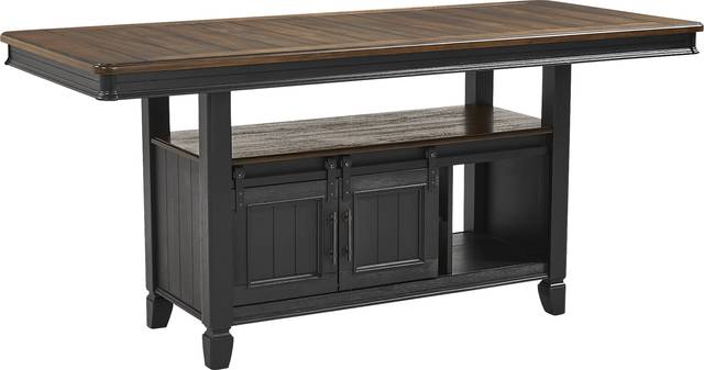 Country Lane Black Counter Height Storage Dining Table - Thumbnail - Image 4