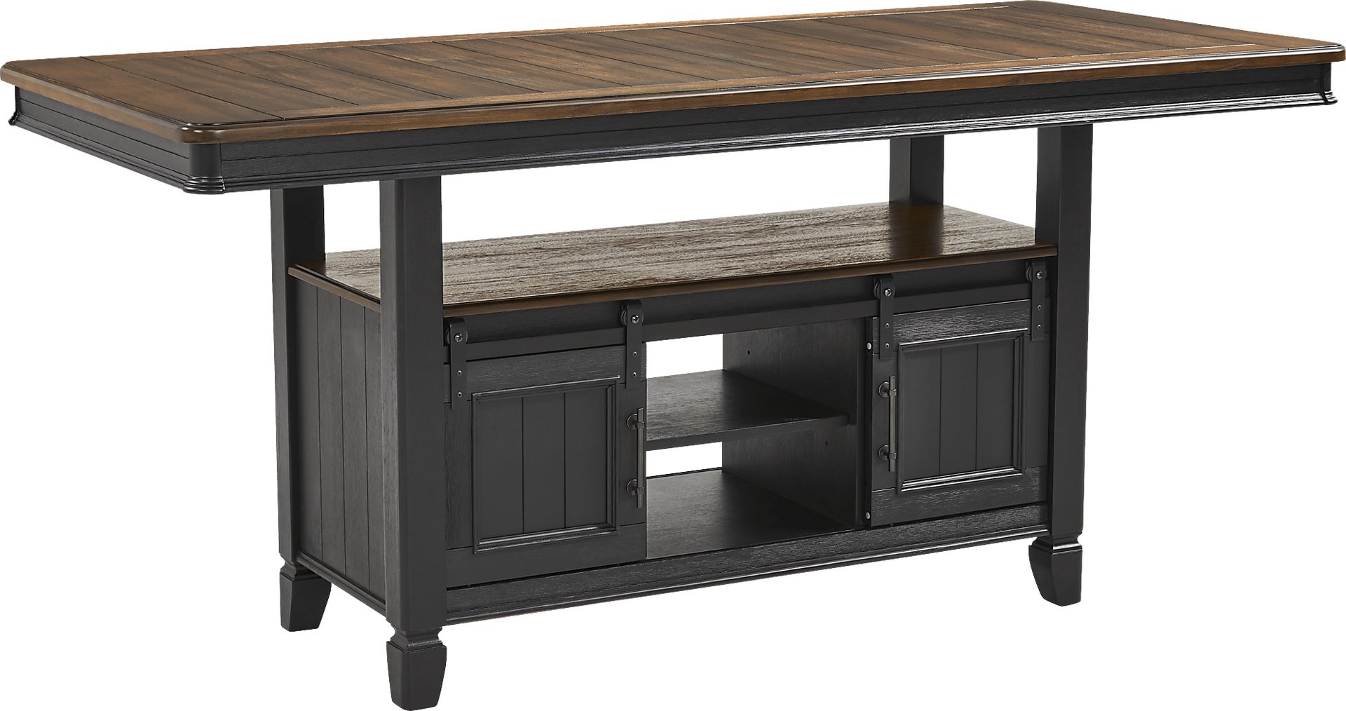 Country Lane Black Counter Height Storage Dining Table - Image 1
