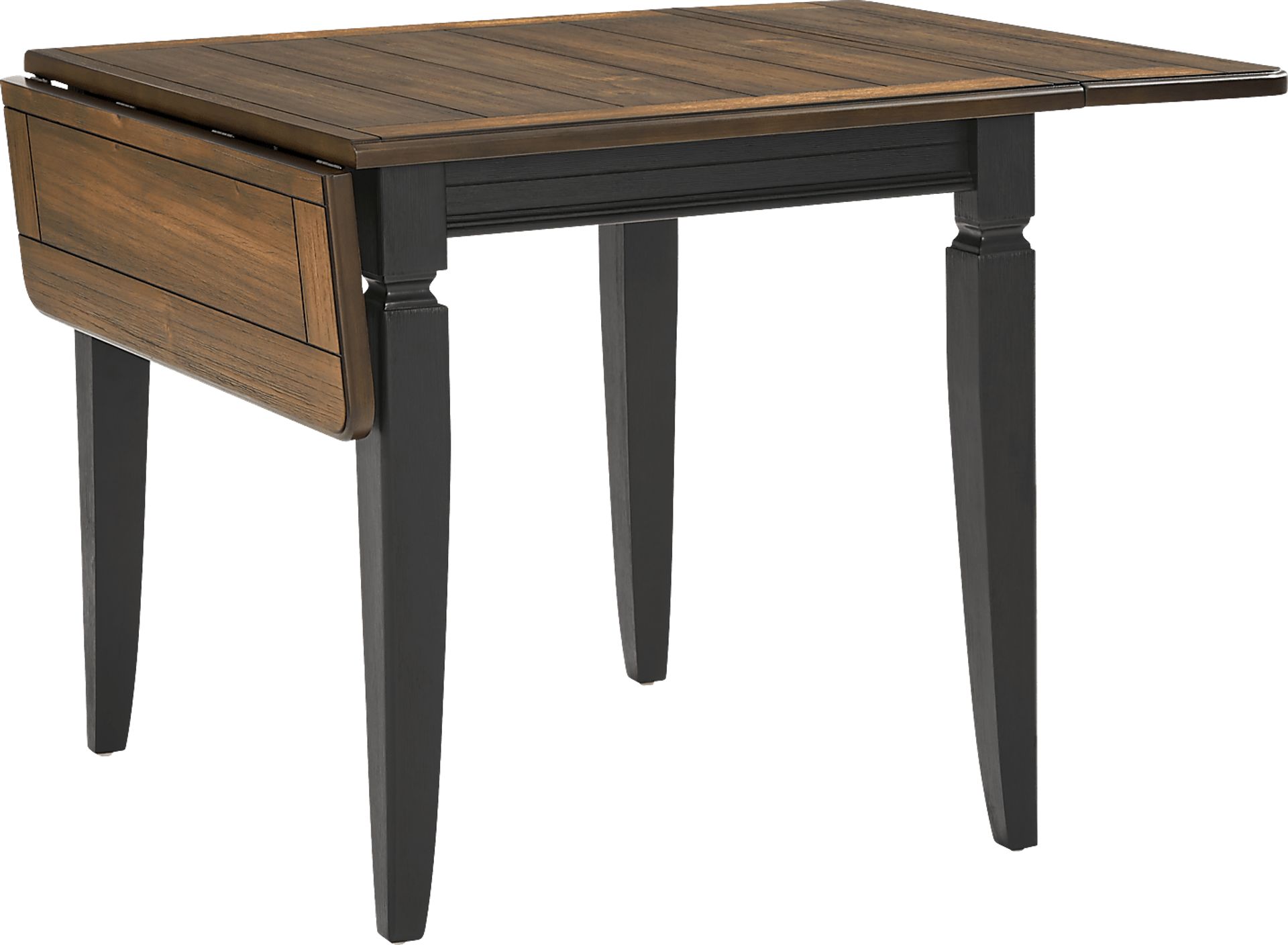 Country Lane Black 5 Pc Drop Leaf Dining Room with Slat Back Chairs - Image 4