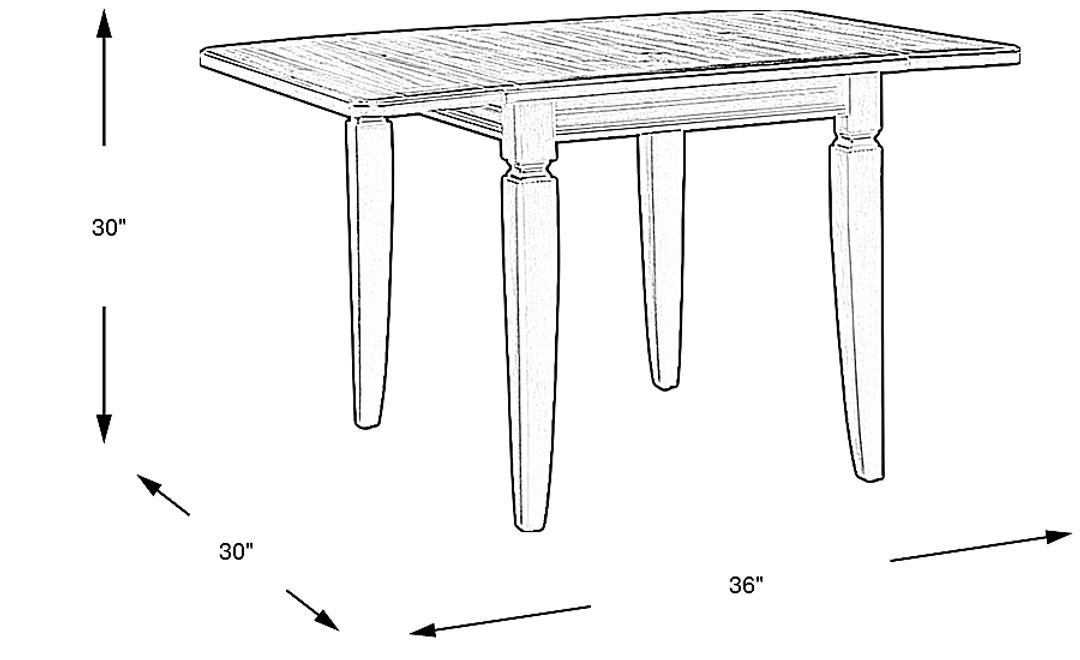 Country Lane Black Drop Leaf Dining Table