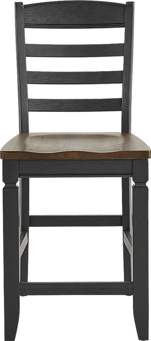 Country Lane Black Ladder Back Counter Height Stool - Thumbnail - Image 3