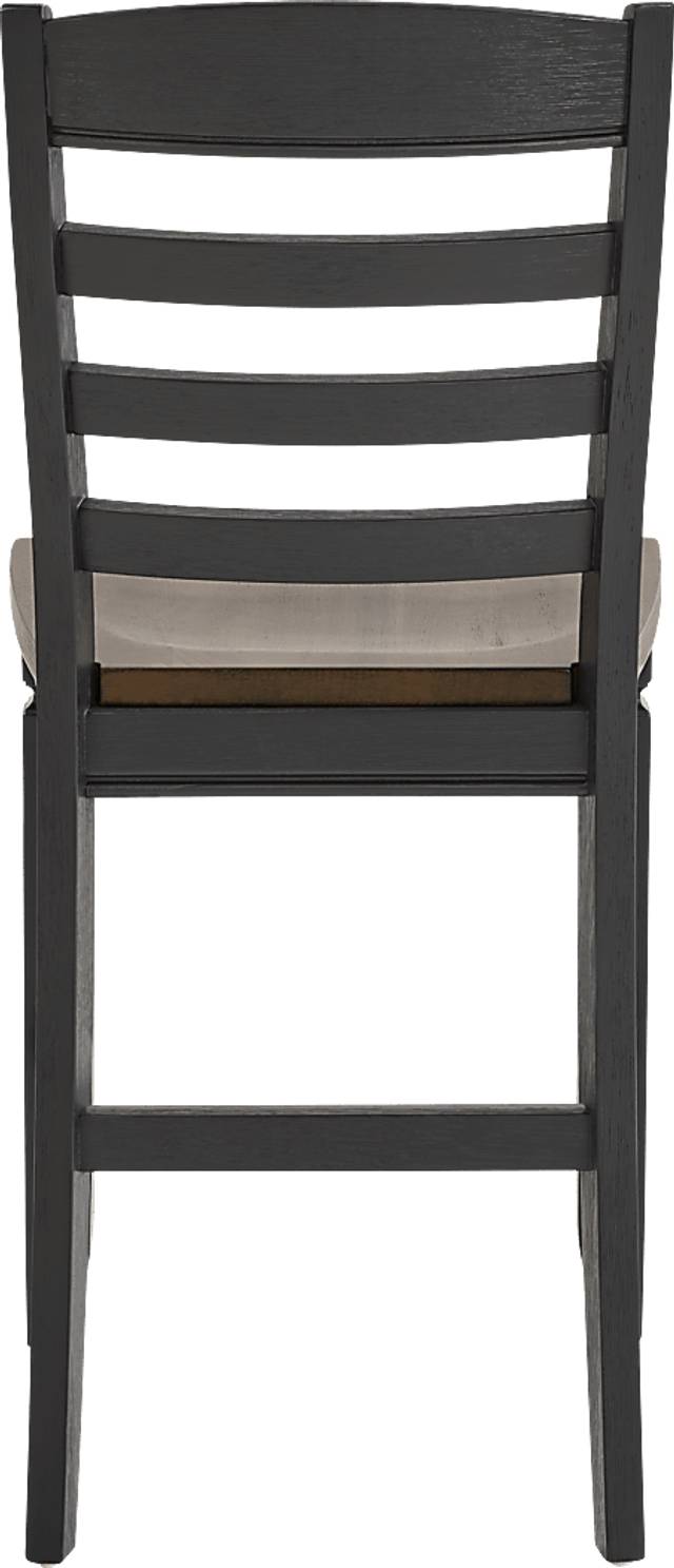Country Lane Black Ladder Back Counter Height Stool - Thumbnail - Image 4