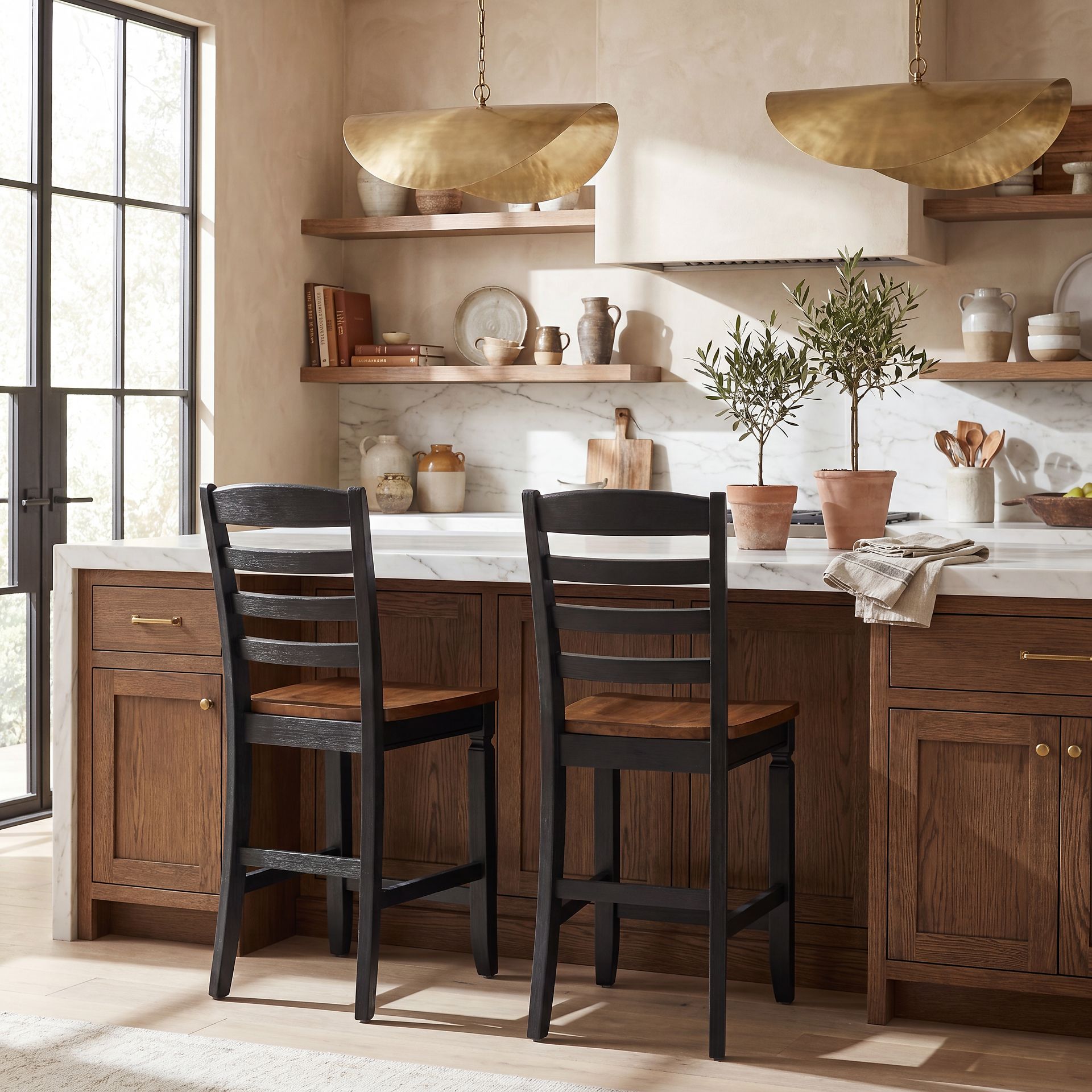 Country Lane Black Ladder Back Counter Height Stool - Image 4