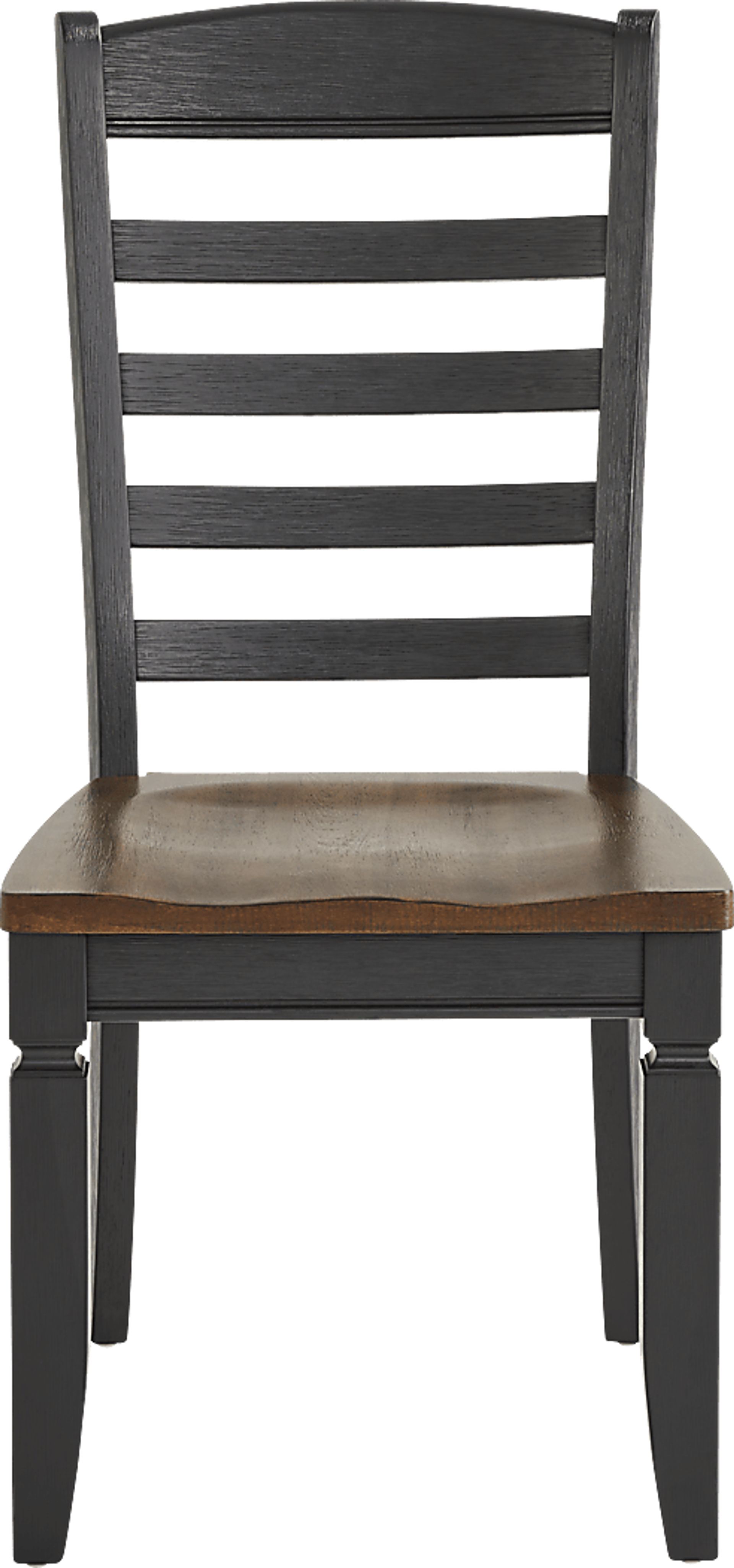 Country Lane Black 5 Pc Drop Leaf Dining Room with Ladder Back Side Chairs - Image 7
