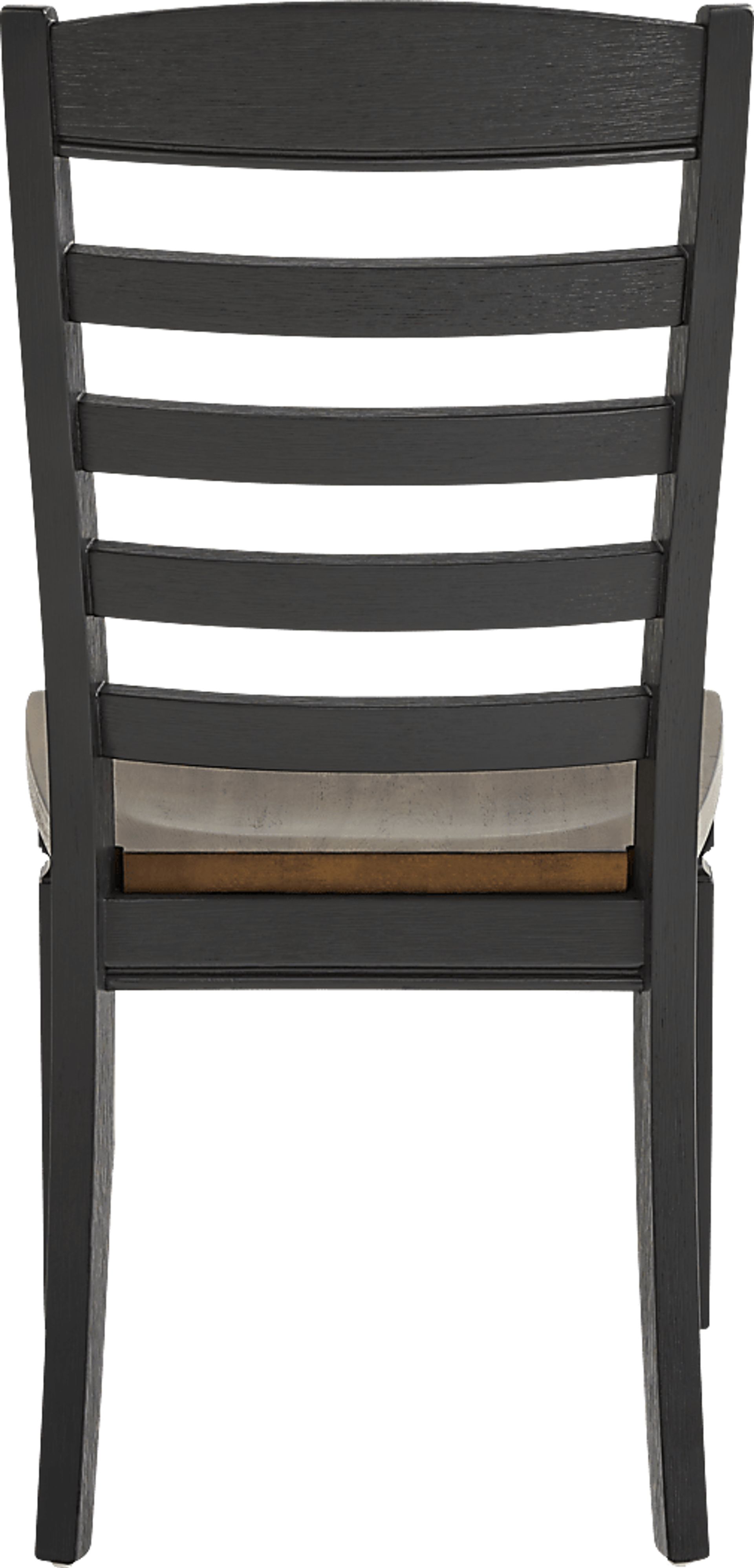 Country Lane Black 5 Pc Drop Leaf Dining Room with Ladder Back Side Chairs - Image 8