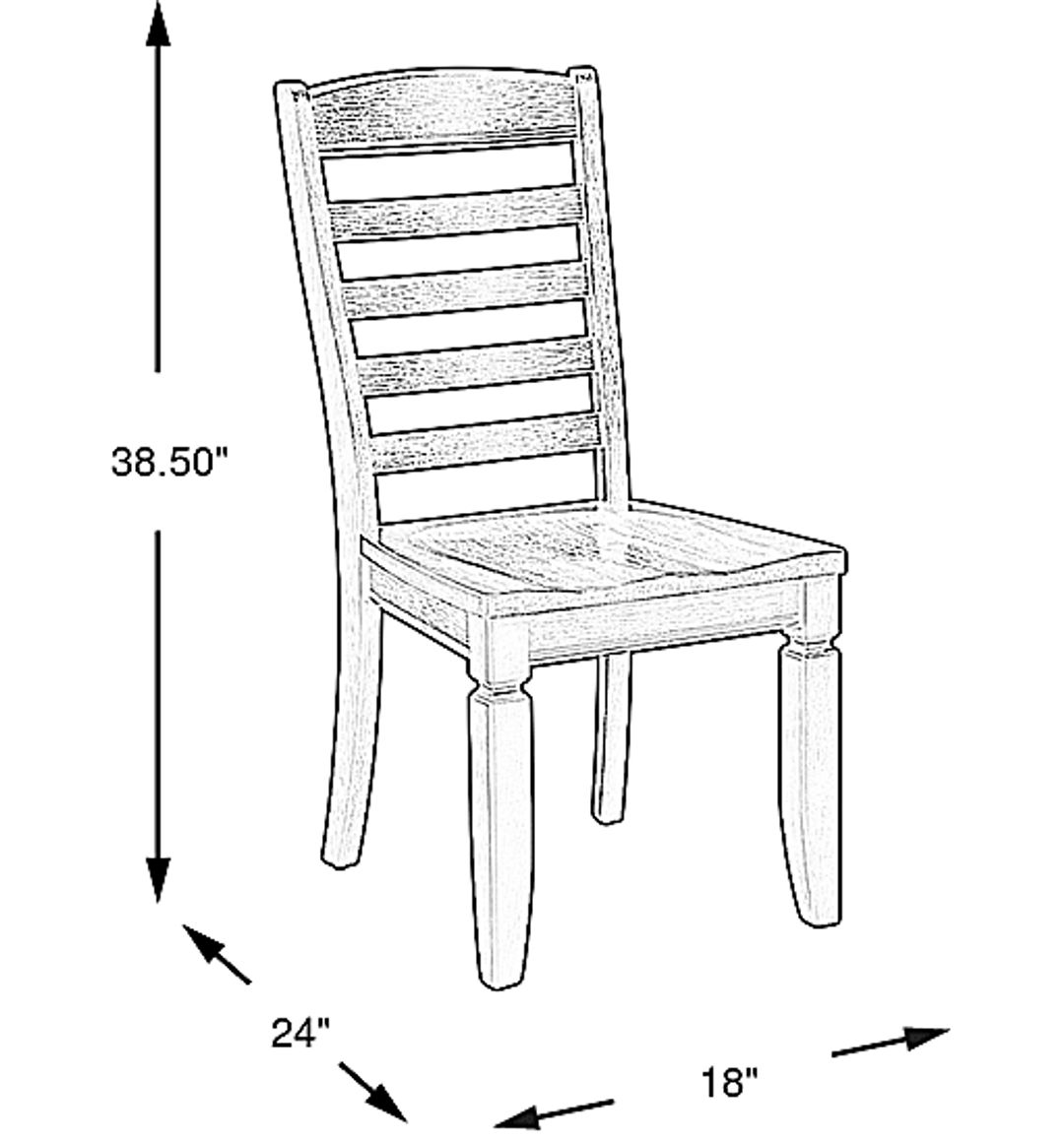 Country Lane Black Ladder Back Side Chair