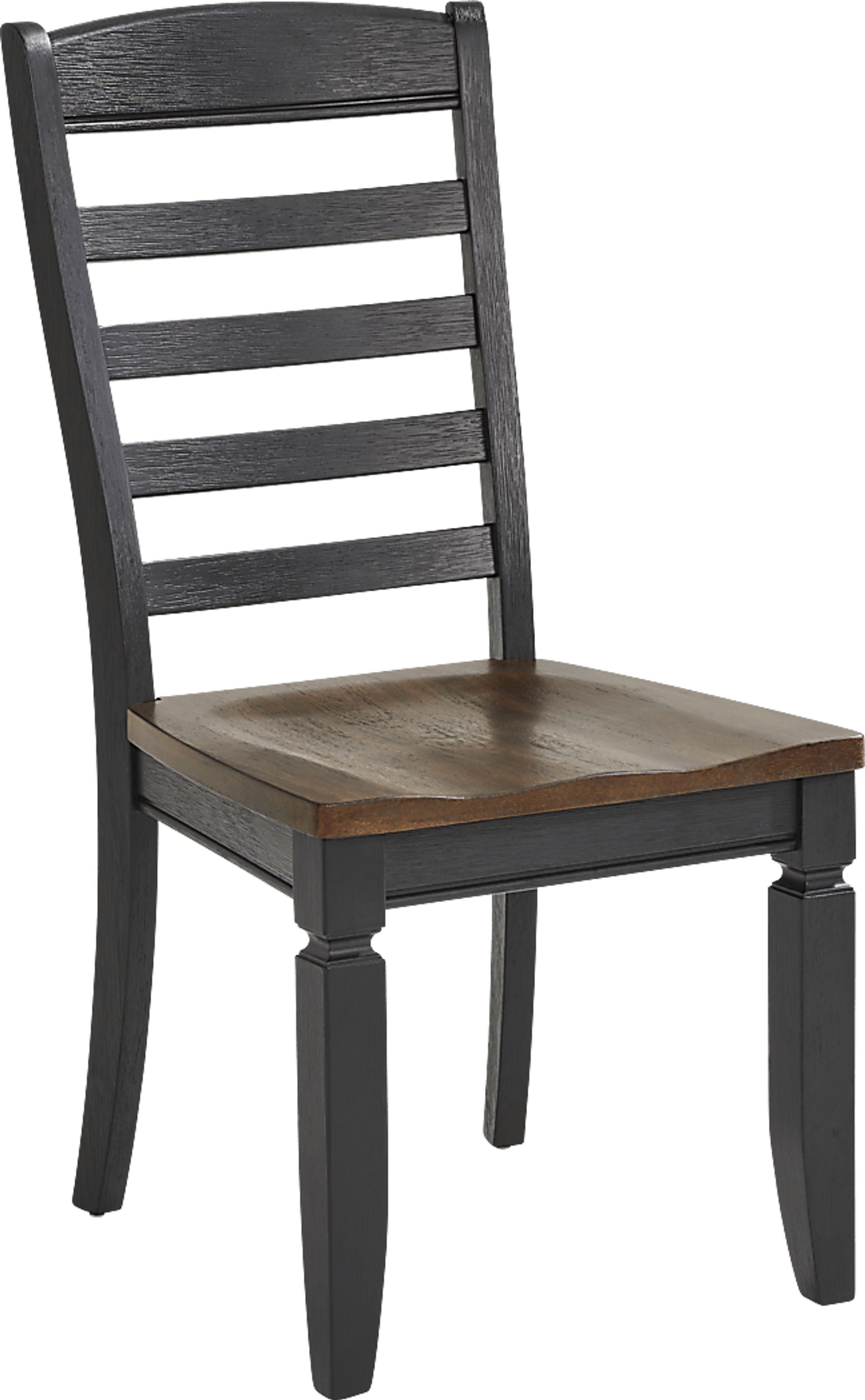Country Lane Black 5 Pc Drop Leaf Dining Room with Ladder Back Side Chairs - Image 6