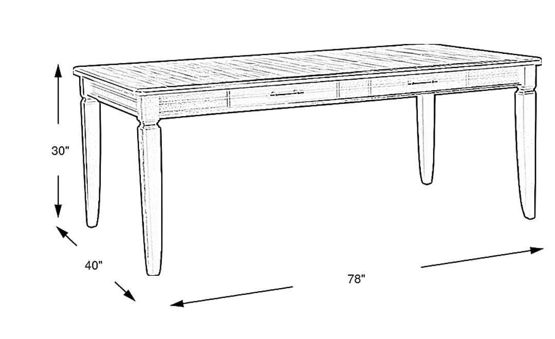Country Lane Black Rectangle Dining Table