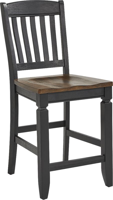 Country Lane Black Slat Back Counter Height Stool