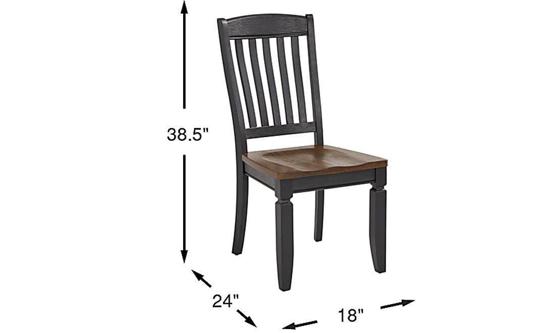 Country Lane Black Slat Back Side Chair