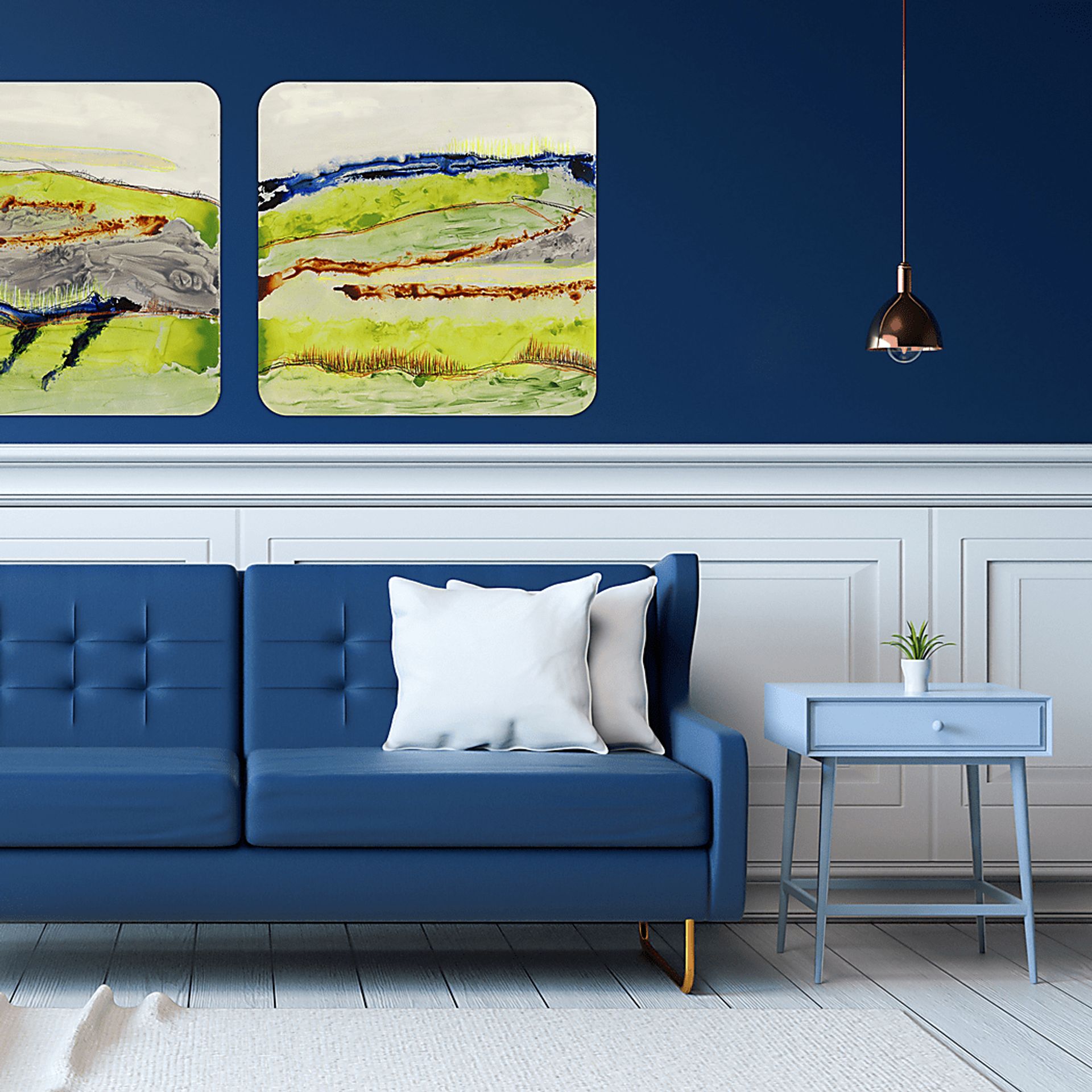 Countryside Views II Green Artwork - Image 2