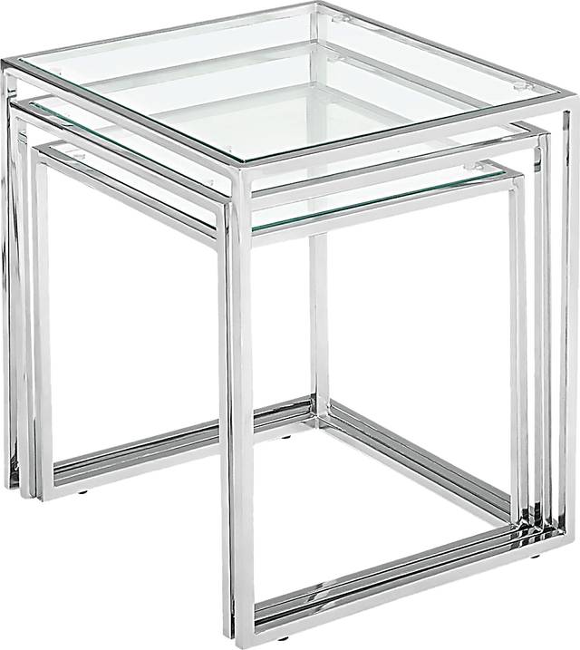 Courcheve Chrome Nesting Tables, Set of 3 - Thumbnail - Image 2