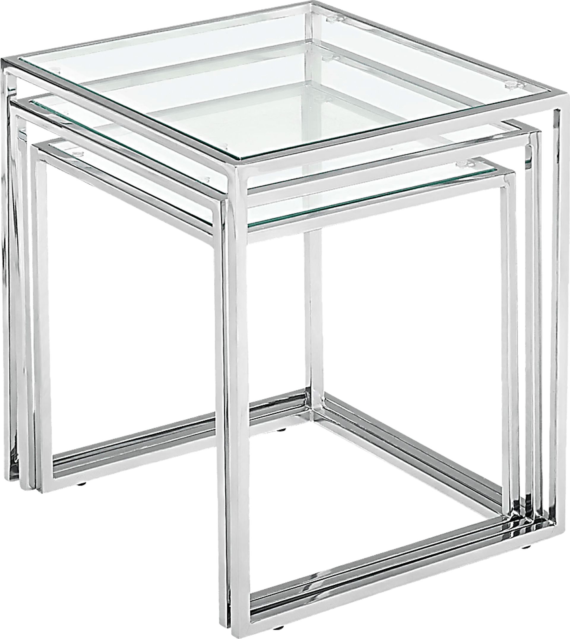 Courcheve Chrome Nesting Tables, Set of 3 - Image 2