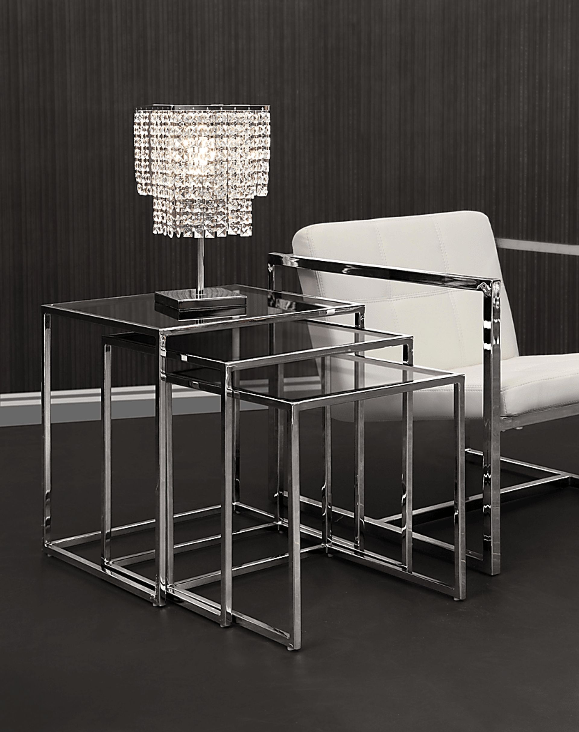 Courcheve Chrome Nesting Tables, Set of 3 - Image 3