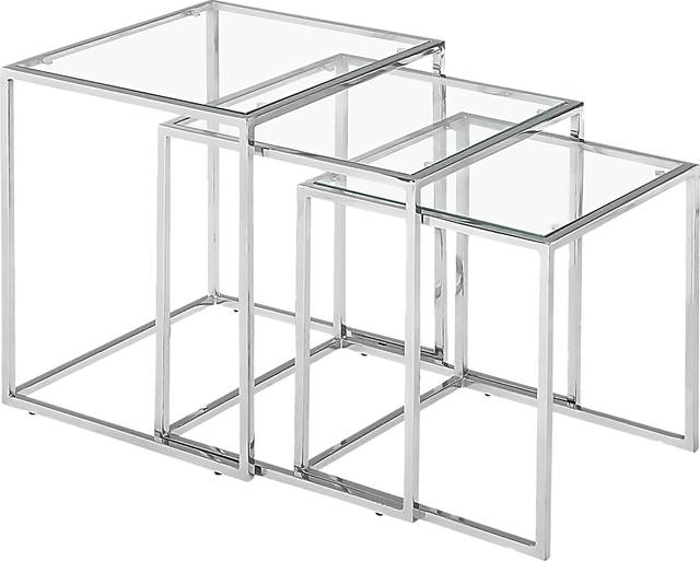 Courcheve Chrome Nesting Tables, Set of 3 - Thumbnail - Image 1