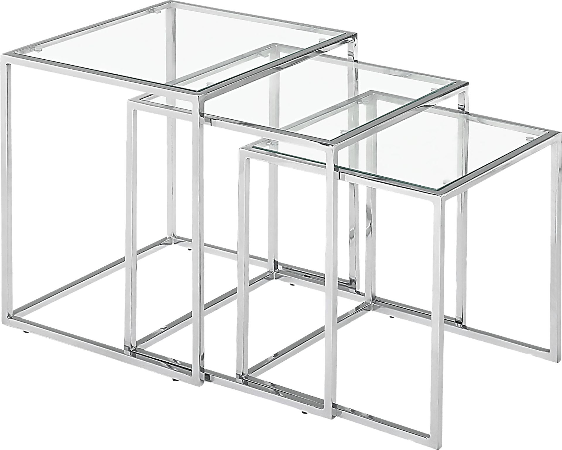 Courcheve Chrome Nesting Tables, Set of 3 - Image 1