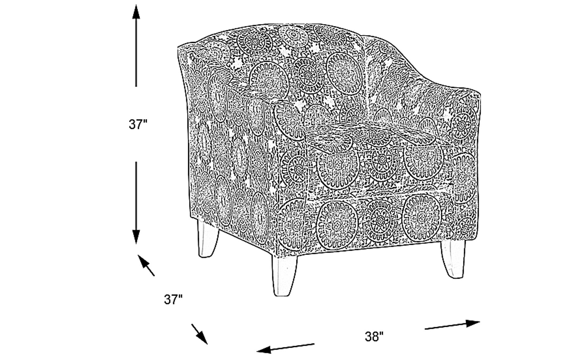 Dimension Image. Please refer to the Dimension Tab on this page for dimension details.