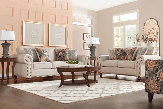 Court Street Beige 7 Pc Living Room - Thumbnail - Image 1